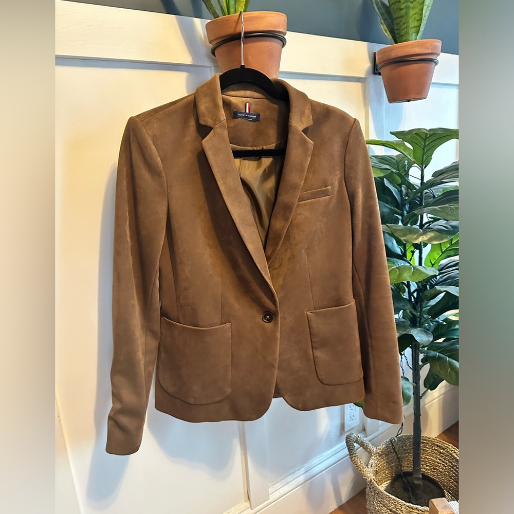 Tommy Hilfiger Faux Suede Oversized Blazer